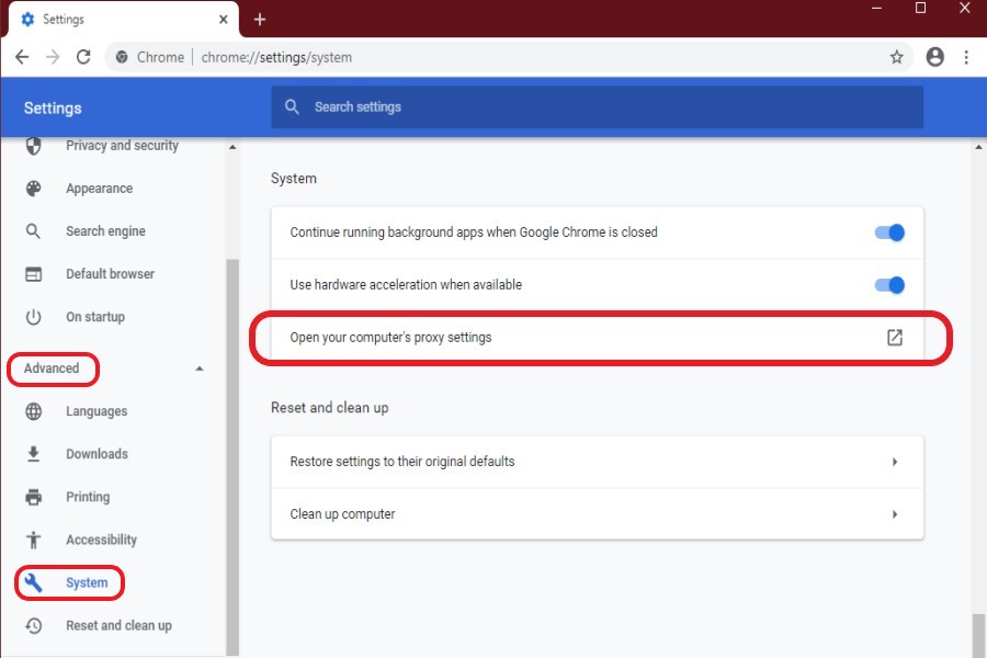 google chrome proxy settings for mac